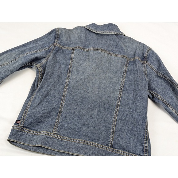 Ralph Lauren‎ Polo Jean Jacket Womans Small Trucker Denim Coat Vintage Y2K Blue - Picture 12 of 13
